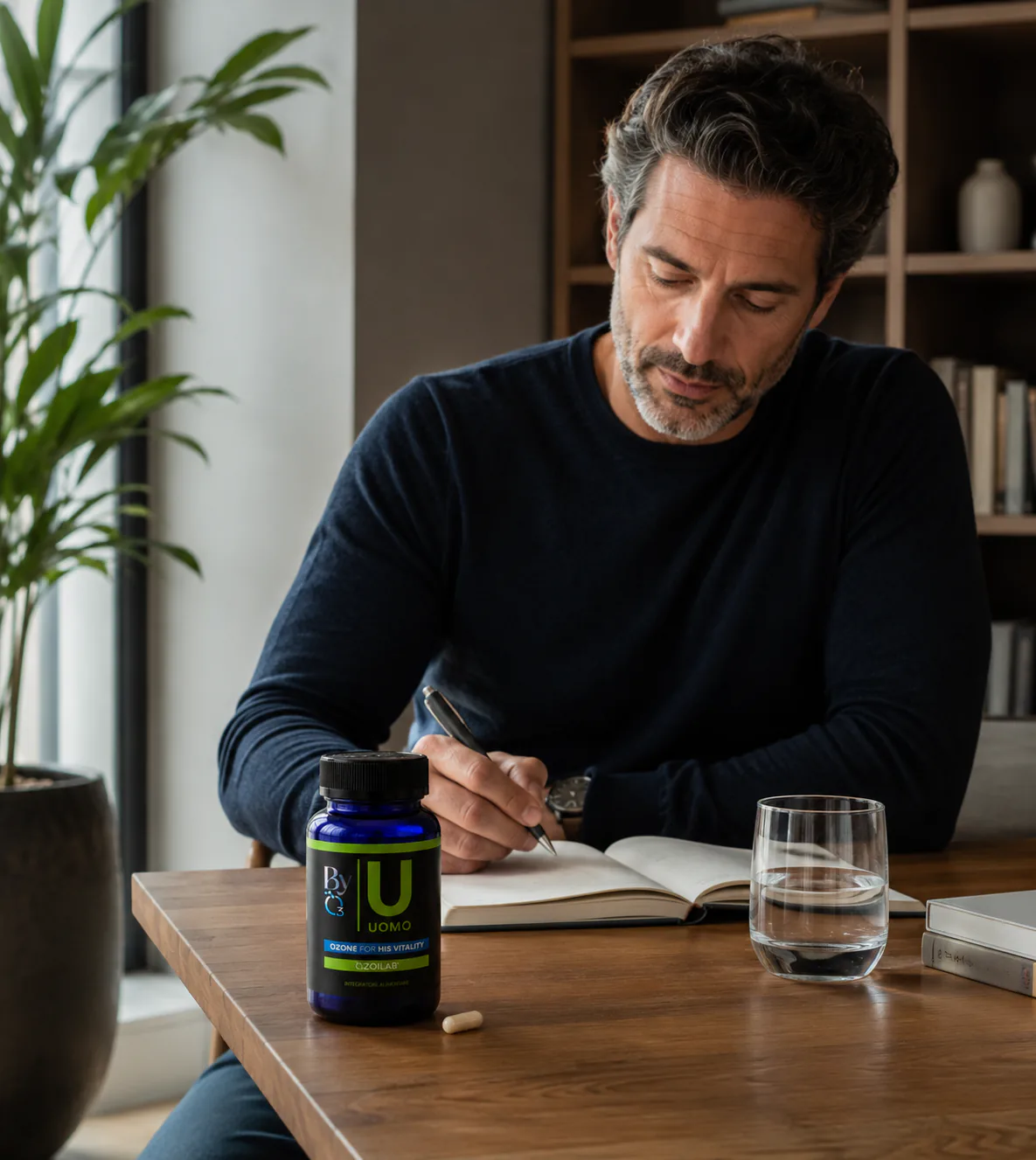 BYO3 Uomo in una routine quotidiana, con luce naturale