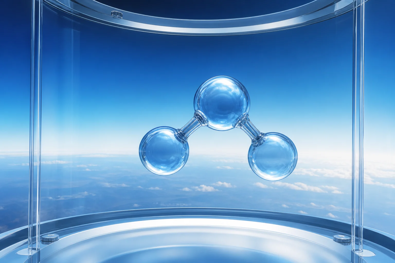 Modello della molecola O3 nell'atmosfera