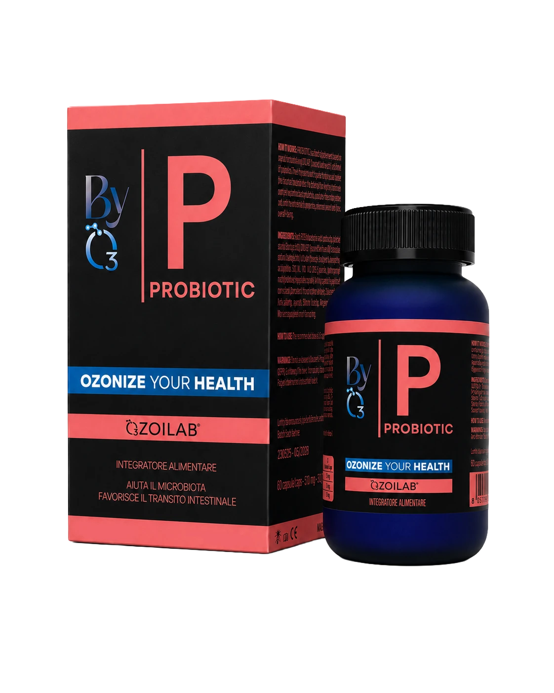 BYO3 Probiotic, scatola e barattolo